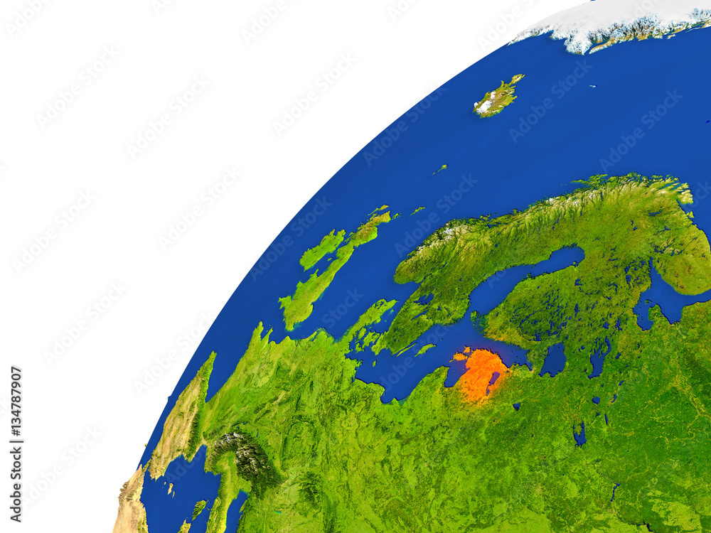 Country of Estonia satellite view
