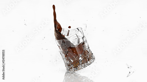 Shattered fallen Whiskey Glass SUPER HIGH RES 3d