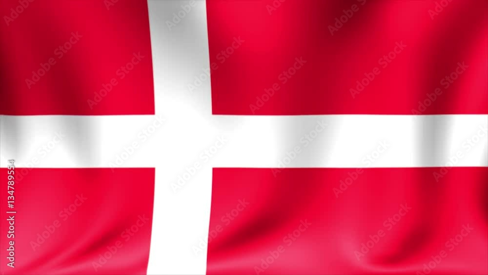 Denmark Flag. Background Seamless Looping Animation. 4K High Definition Video. Denmark Flag. Background Seamless Looping Animation. 4K High Definition Video.