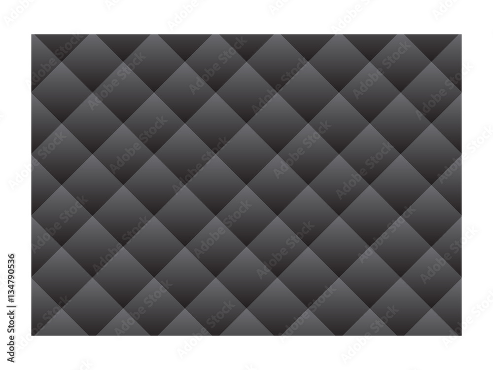 black background with a gradient squares. Symmetrically pattern. Upholstery. Template for design