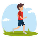 man athlete avatar character vector illustration design