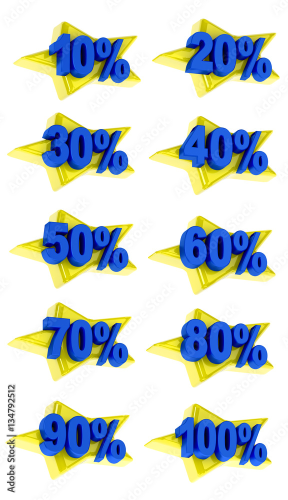 percentage signs promotion offer for sales discount 3D illustration