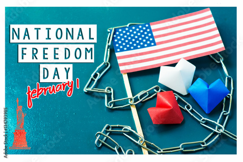 National Freedom Day CARD holiday is celebrated on February 1  photo