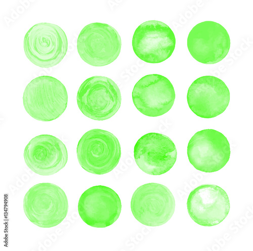 Green vector isolated watercolor paint circle photo