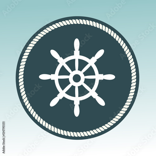 Anchor nautical symbol vector badge.