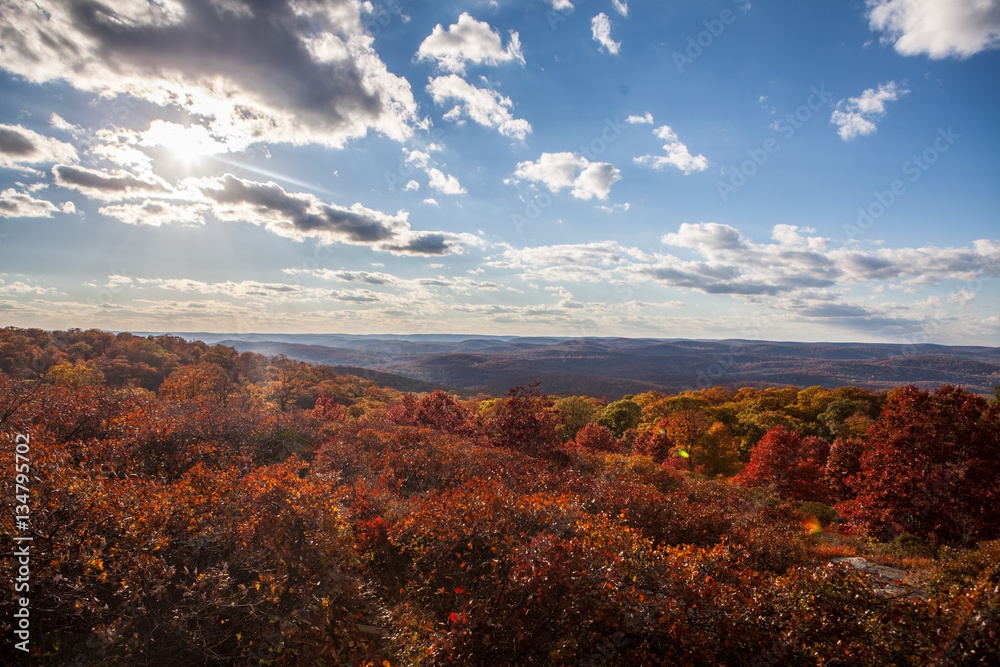 Fall foliage scenery New England mountain hike Fall foliage scenery New England mountain hike