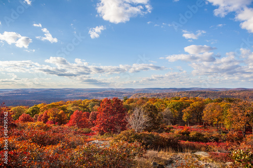 Fall foliage scenery New England mountain hike