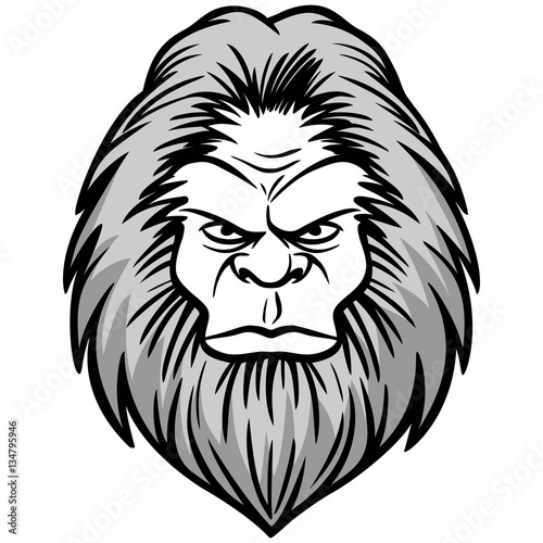 Bigfoot Head Illustration
