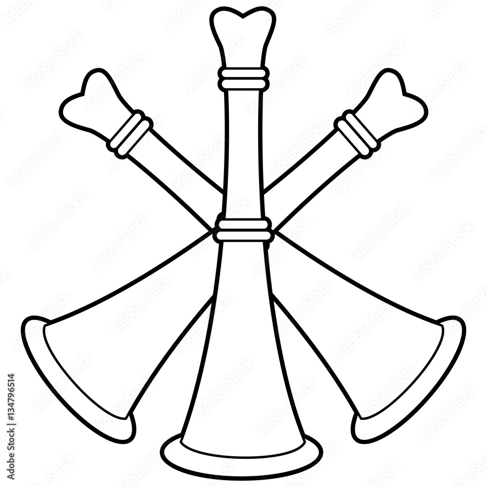 Naklejka premium Firefighter Trumpets Illustration