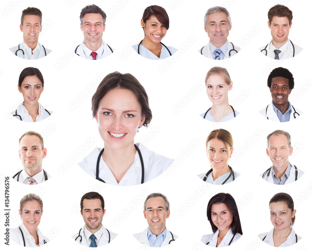 Collage Of Smiling Doctors Collage Of Smiling Doctors