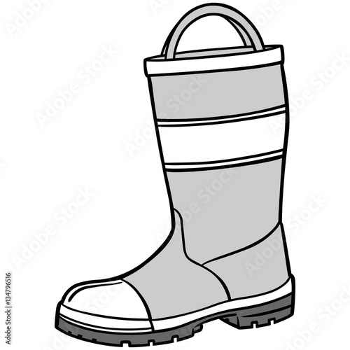 Fireman Boot Illustration