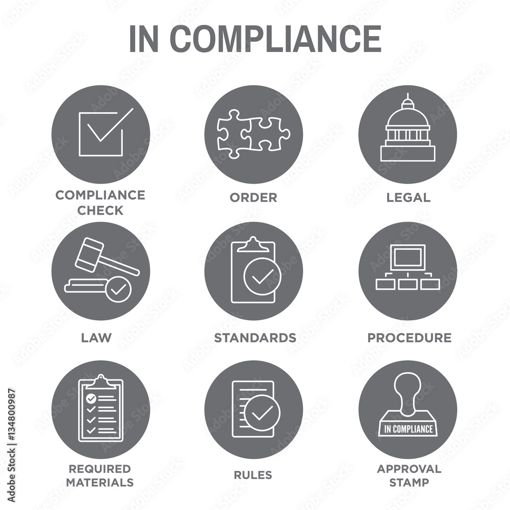 In Compliance Icon Set - Outline In Compliance Icon Set - Outline