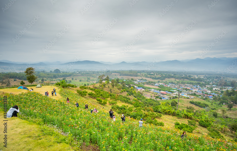 Obraz premium Natural view on the mountain at Yun Lai in Pai, Thailand.