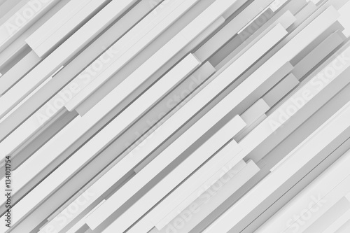 Rendering elegant abstract diagonal gray background made of square tubes
