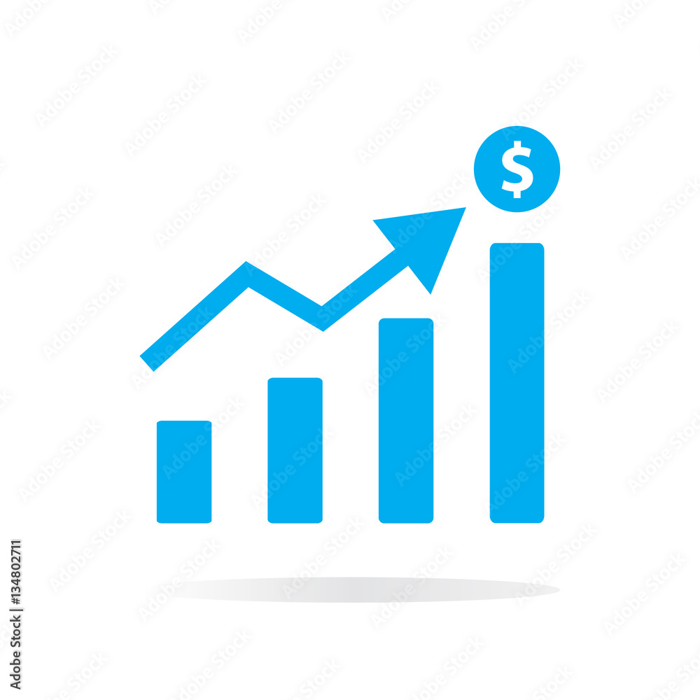 blue chart icon on white background. blue chart sign. blue chart icon on white background. blue chart sign.