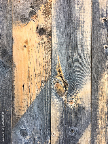 Old textured wood boards with aged discoloration