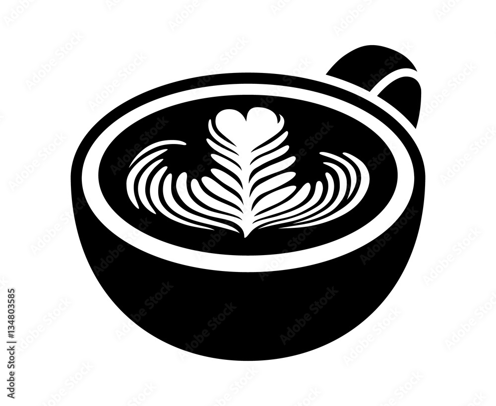 Latte art pen icon coffee shop related Royalty Free Vector