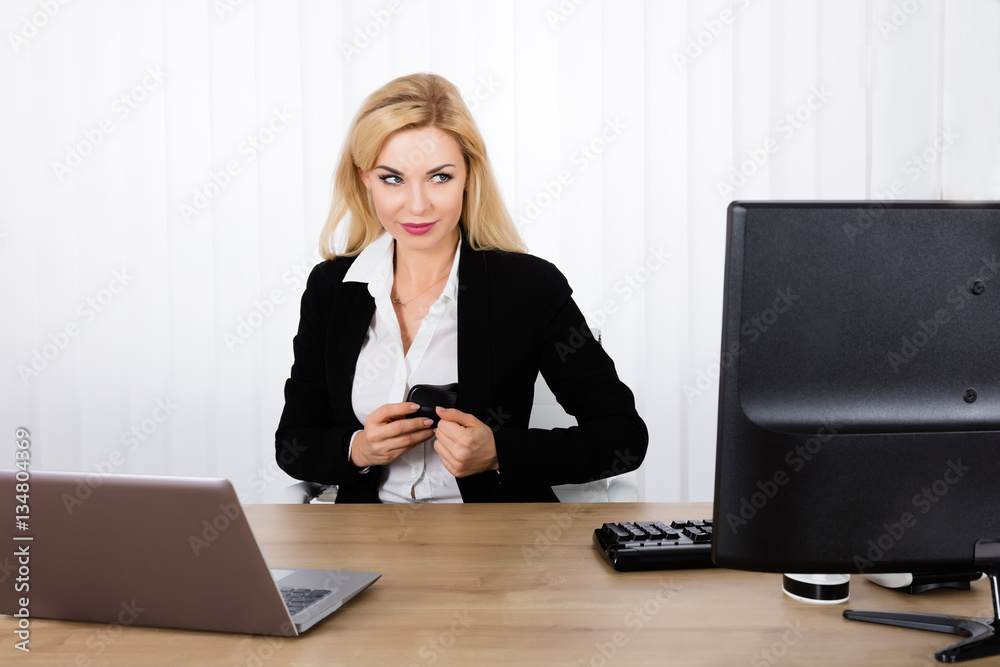 Woman Stealing Computer Mouse Woman Stealing Computer Mouse