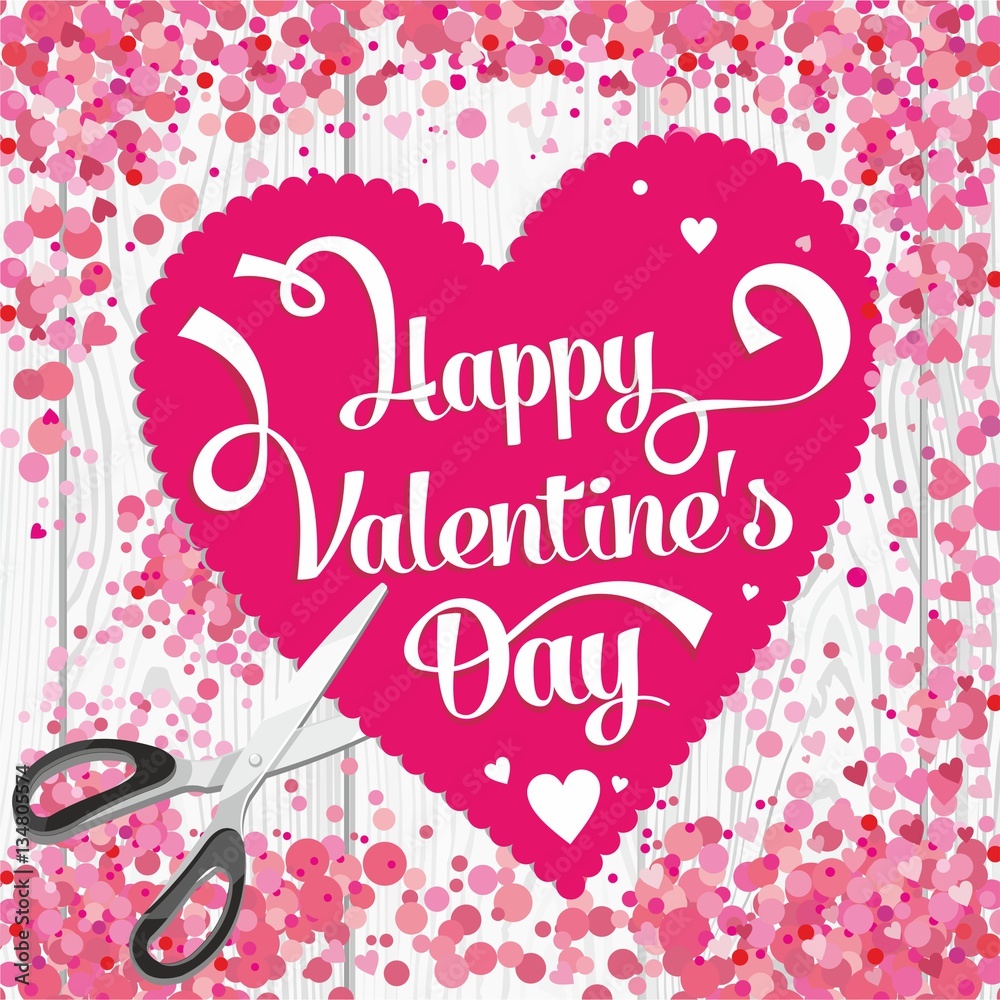 Happy Valentine's Day Holiday Background With Hearts