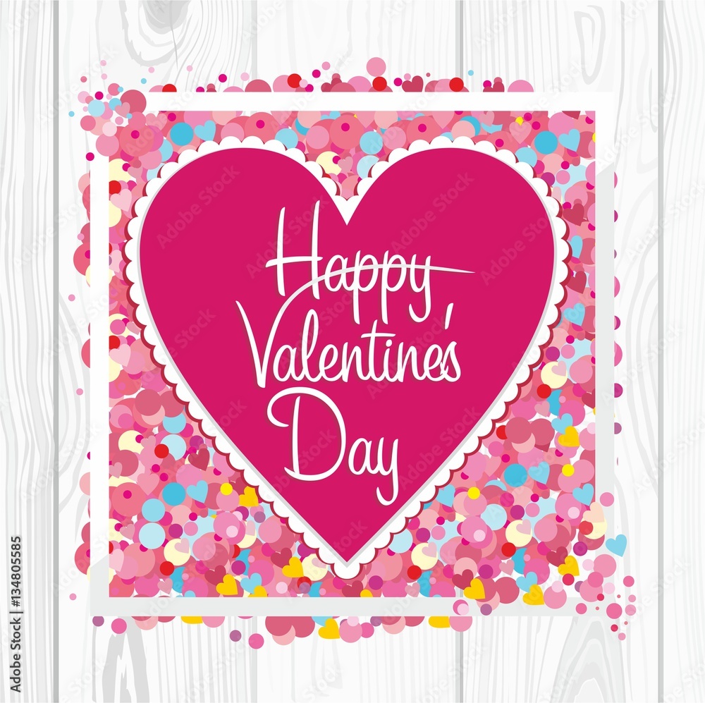 Happy Valentine's Day Holiday Background With Hearts