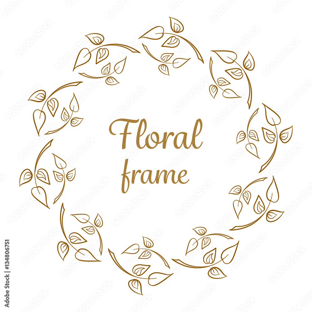 Vector floral vintage frame