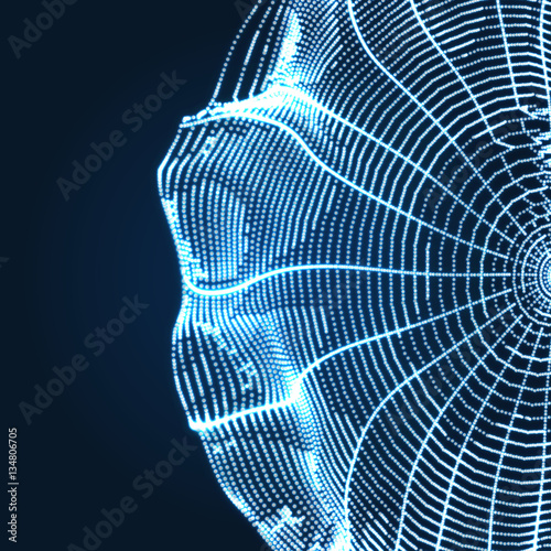 Cobweb. Network background. 3D Technology Style.