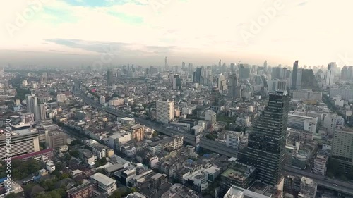 Wallpaper Mural Silom Bangkok Thailand January 2017 ; Aerial Metropolis Skyscraper Building City Exterior Financial District Downtown Capitol  Torontodigital.ca