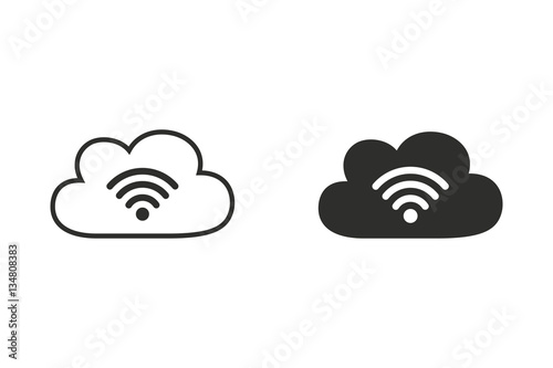 Cloud computing - vector icon.