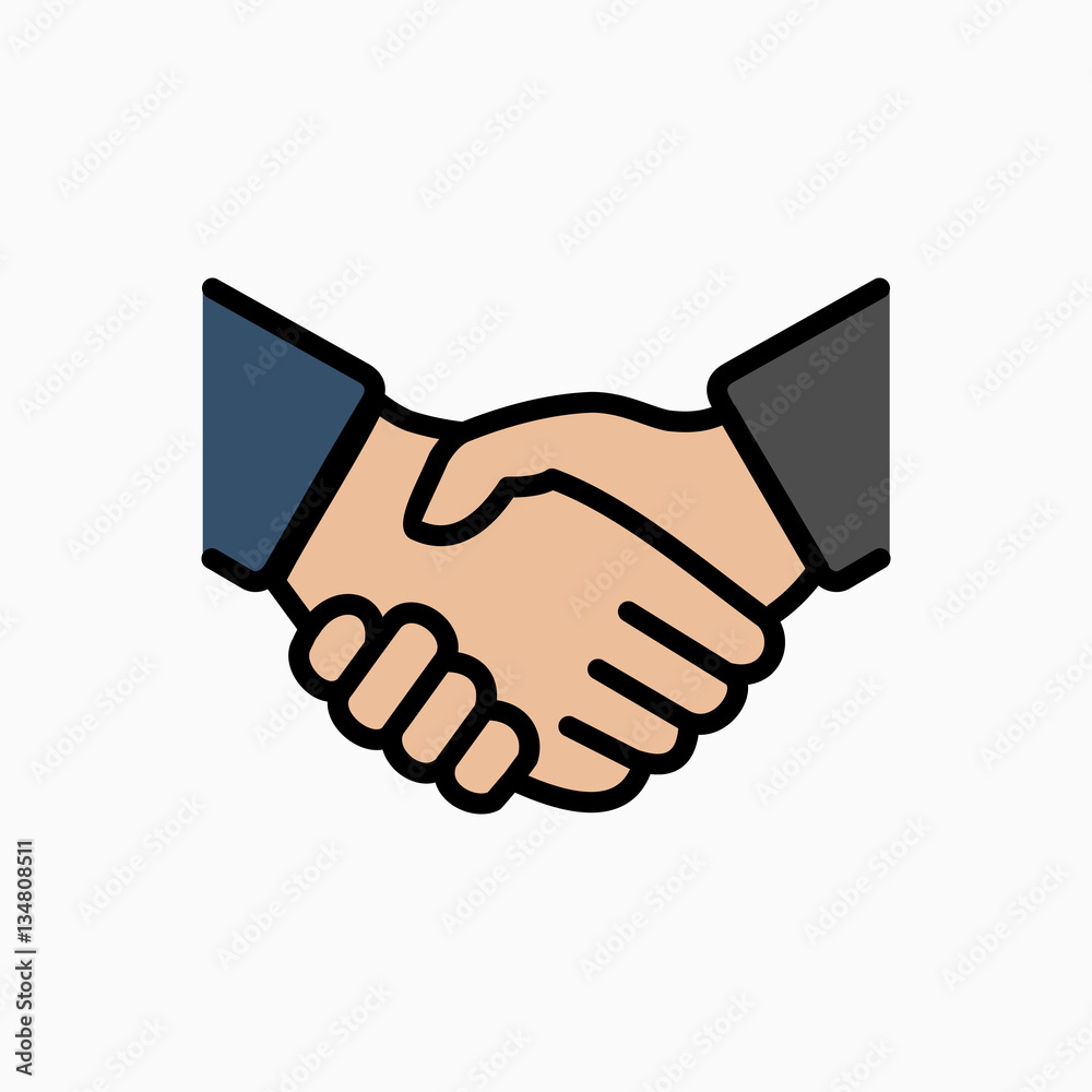 Handshake icon simple vector illustration. Deal or partner agreement symbol. Handshake icon simple vector illustration. Deal or partner agreement symbol.