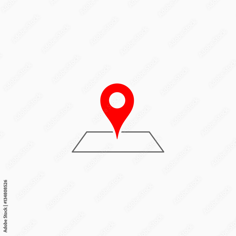 Location icon sign isolated on white background red pin on map. Location icon sign isolated on white background red pin on map.