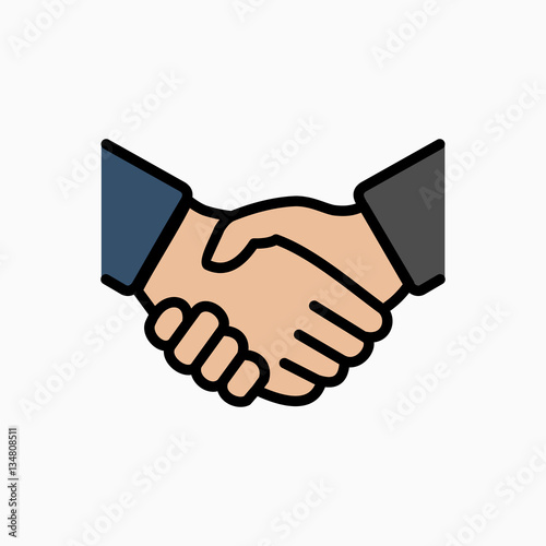 Handshake icon simple vector illustration. Deal or partner agreement symbol.
