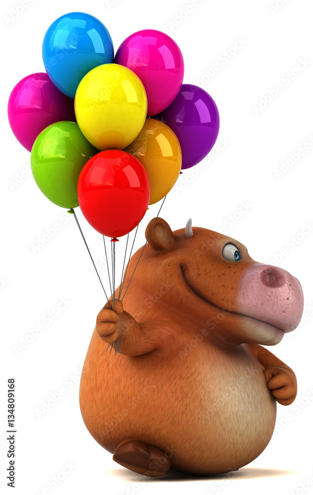 Naklejka premium Fun cow - 3D Illustration