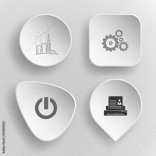4 images: thermal power engineering, gears, switch element, prin