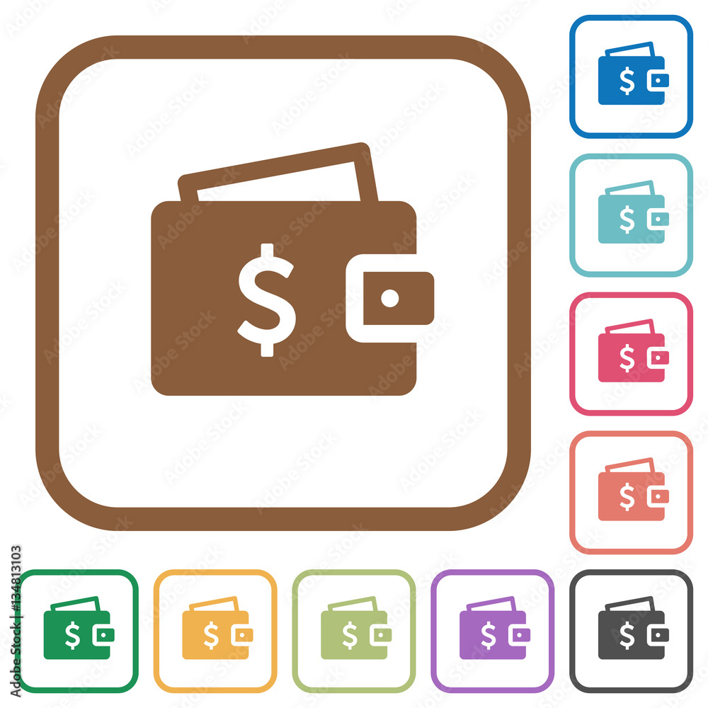 Dollar wallet simple icons Dollar wallet simple icons