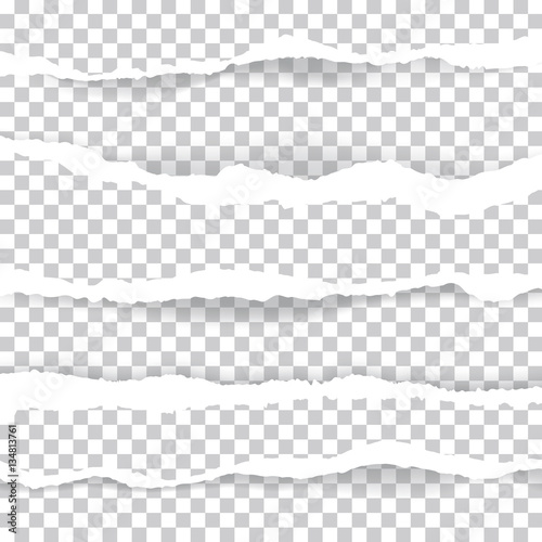 ripped paper and transparent background with space.