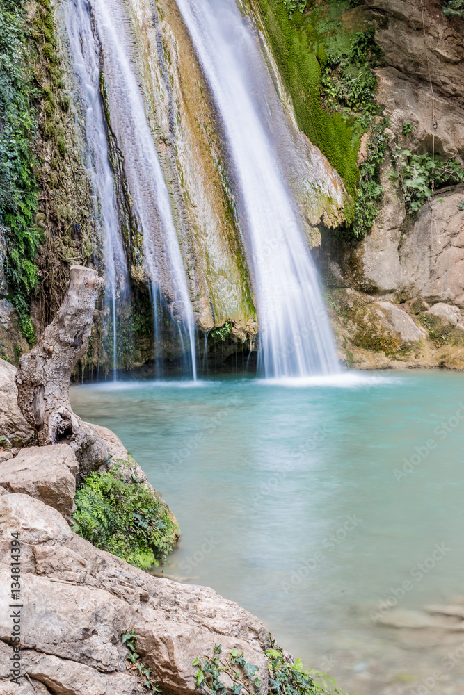 Neda Waterfalls among the rocks and forest, Greece