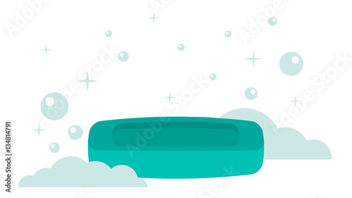 Vector cartoon flat style rectangular soap vector icon