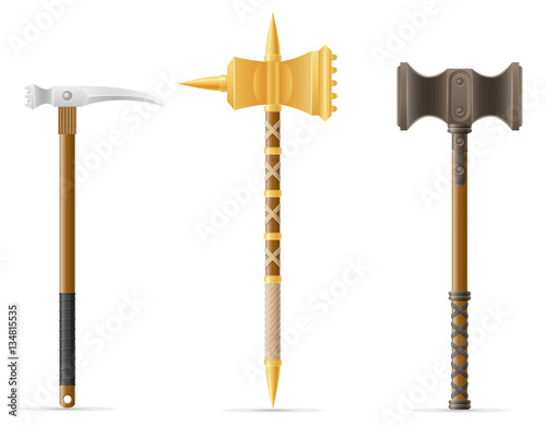 battle hammer medieval stock vector illustration