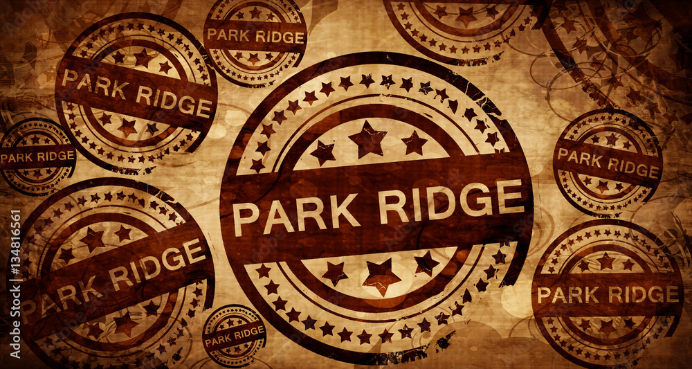 park ridge, vintage stamp on paper background