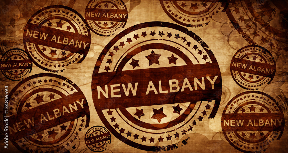 new albany, vintage stamp on paper background