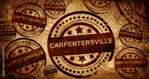 carpentersville, vintage stamp on paper background photo