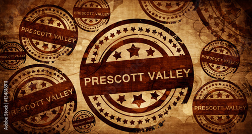 prescott valley, vintage stamp on paper background photo