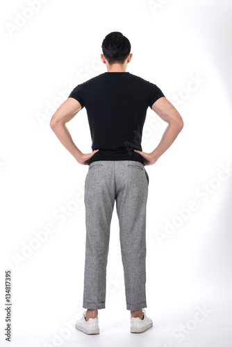 rear view of Asian man
