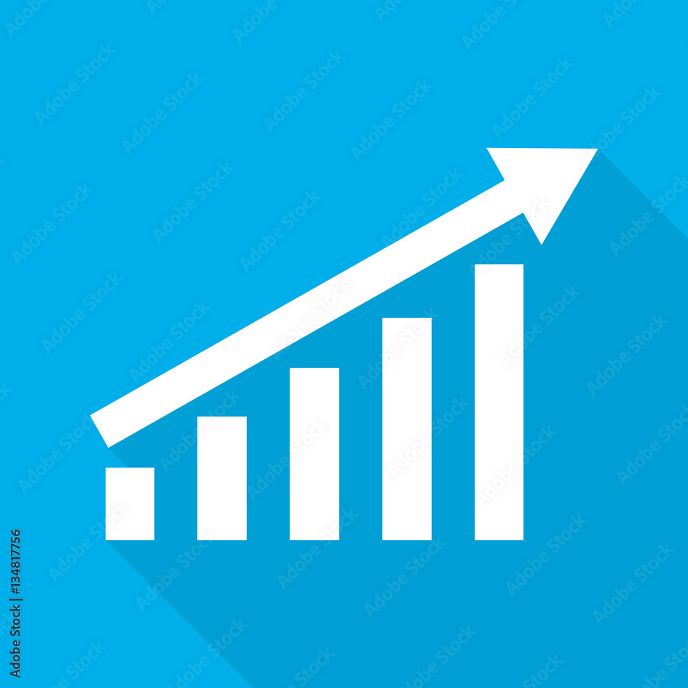 Growing bar graph icon. Vector illustration. Growing bar graph icon. Vector illustration.