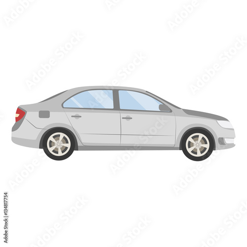 Car vector template on white background. Business sedan isolated. grey sedan flat style © tierre3012