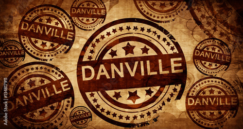 danville, vintage stamp on paper background