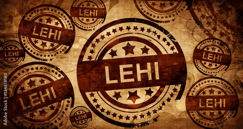 lehi, vintage stamp on paper background