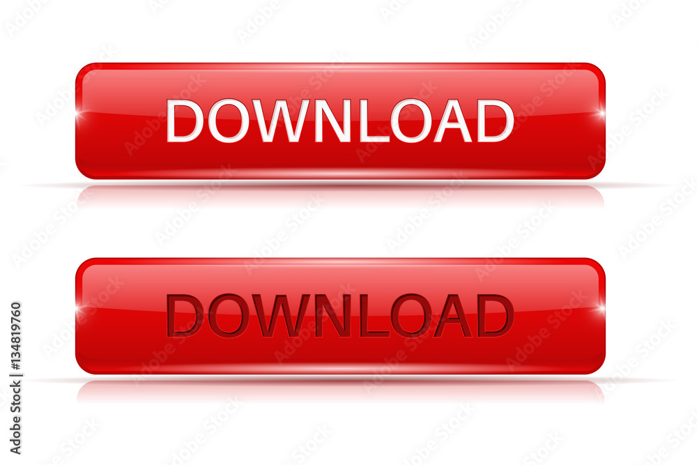 Download red buttons. Normal and active Download red buttons. Normal and active
