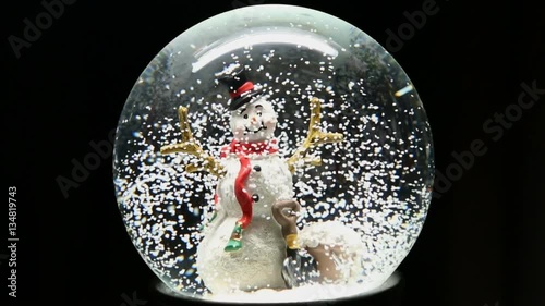 Winter Snow Globe With Snowman 