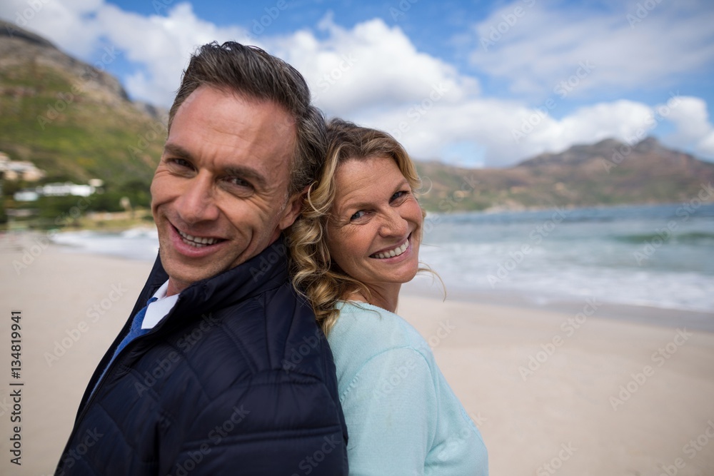 Mature couple enjoying on the beach